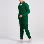 Ala Quarter Zip + Cargo Joggers Track Suit Set // Benetton Green (XL)