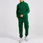 Ala Quarter Zip + Cargo Joggers Track Suit Set // Benetton Green (XL)