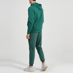 Ider Zip Up Drawstring Hoodie Track Suit Set // Green (L)