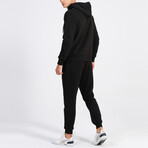 Ider Zip Up Drawstring Hoodie Track Suit Set // Black (M)
