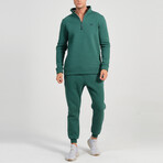 Kre Quarter Zip Track Suit Set // Green (S)