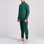 Ala Quarter Zip + Cargo Joggers Track Suit Set // Green (XS)