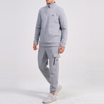 Ala Quarter Zip + Cargo Joggers Track Suit Set // Gray (L)