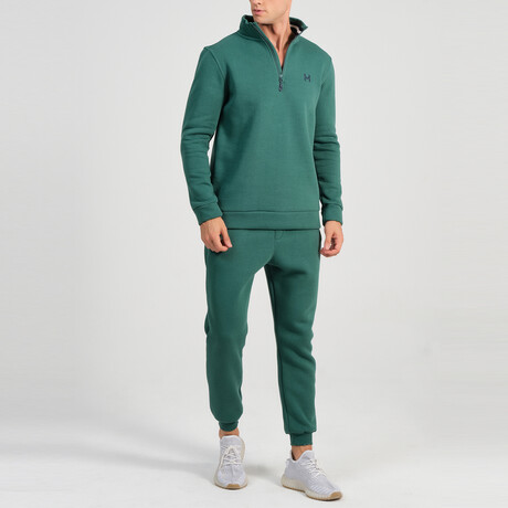 Kre Quarter Zip Track Suit Set // Green (S)