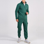 Ala Quarter Zip + Cargo Joggers Track Suit Set // Green (XS)