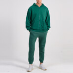 Axa Zip Up Hoodie Track Suit Set // Green (S)