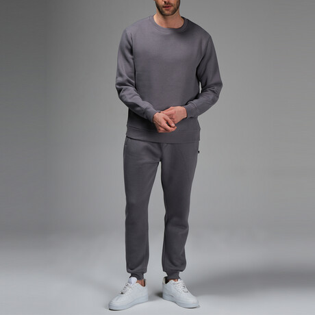 Kai Crewneck Track Suit Set // Dark Gray (S)