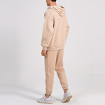 Axa Zip Up Hoodie Track Suit Set // Light Brown (S)