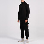 Ala Quarter Zip + Cargo Joggers Track Suit Set // Black (M)
