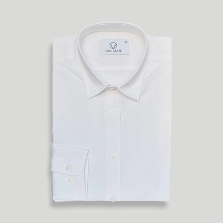 Michael Casual Slim Fit Poplin Shirt // White (Small)