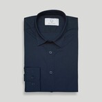 Kellen Casual Slim Fit Poplin Shirt // Navy (Small)