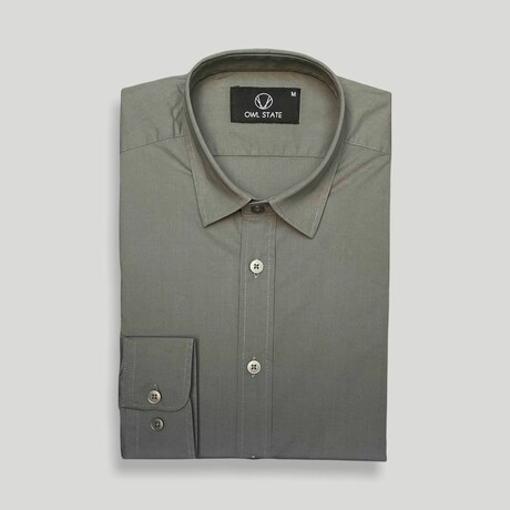 Bradley Casual Slim Fit Poplin Shirt // Green (Small)