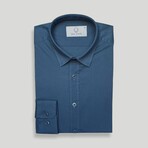 Cameron Casual Slim Fit Poplin Shirt // Blue (Small)