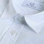 Michael Casual Slim Fit Poplin Shirt // White (Small)