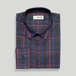Ray Slim Fit Shirt // Navy + Red (Small)