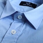 Roger Casual Slim Fit Poplin Shirt // Light Blue (Small)