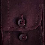 Tucker Casual Slim Fit Poplin Shirt // Burgundy (Small)