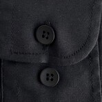 Brent Casual Slim Fit Poplin Shirt // Black (Small)