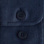 Kellen Casual Slim Fit Poplin Shirt // Navy (Small)