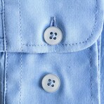 Roger Casual Slim Fit Poplin Shirt // Light Blue (Small)