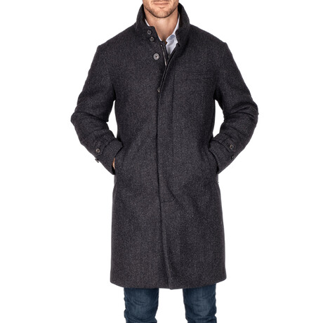 Cashmere Wool Topcoat // Gray Micro Check (XS)