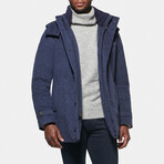 Pure Cashmere Hooded Parka // Imperial Blue (2XL)