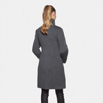 Women's Super Fine Virgin Wool Coat // Charcoal (3XL)