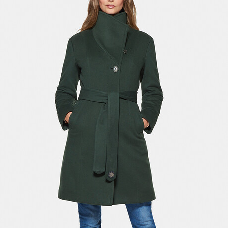 Women's Super Fine Virgin Wool Coat // Hunter Green (XS)