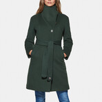 Women's Super Fine Virgin Wool Coat // Hunter Green (2XL)