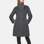 Women's Super Fine Virgin Wool Coat // Charcoal (3XL)