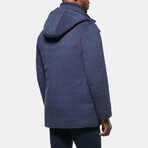 Pure Cashmere Hooded Parka // Imperial Blue (2XL)