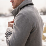 Slim Hooded Pure Cashmere Car Coat // Light Gray (XS)