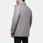 Slim Hooded Pure Cashmere Car Coat // Light Gray (XS)