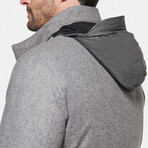 Slim Hooded Pure Cashmere Car Coat // Light Gray (XS)