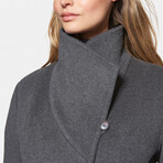 Women's Super Fine Virgin Wool Coat // Charcoal (3XL)