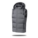 Be Warm Unisex Heated Vest With Hoodie // Gray (M)