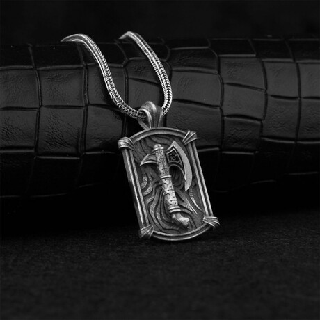 925 Sterling Silver Viking Axe Necklace