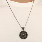 925 Sterling Silver Black Zircon Stone Phoenix Necklace V1