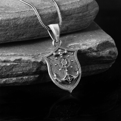 925 Sterling Silver Anchor Necklace V2