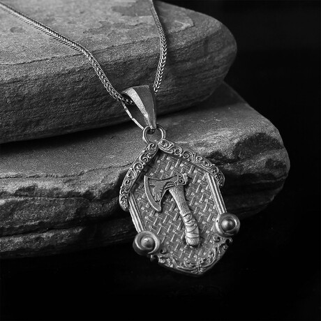 925 Sterling Silver Axe Necklace V2