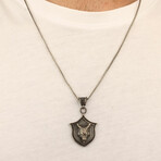 925 Sterling Silver Wolf Head Necklace