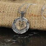 925 Sterling Silver Black Zircon Stone Phoenix Necklace V2