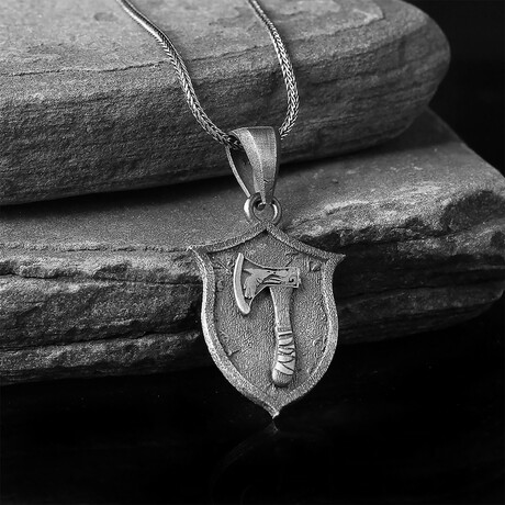 925 Sterling Silver Axe Necklace V1