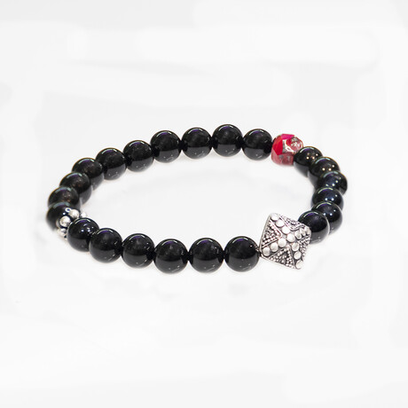 Dell Arte // Onyx Beads Bracelet +Bohemian Crystal Beads // Multicolor