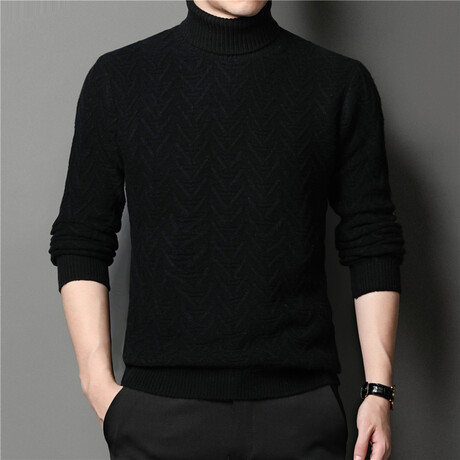 006 Turtleneck Merino Wool Sweater // Black (S)