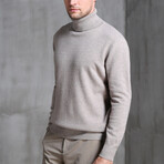 032 Turtleneck Merino Wool Sweater // Tan (M)