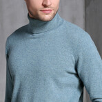 031 Turtleneck Merino Wool Sweater // Light Blue (L)