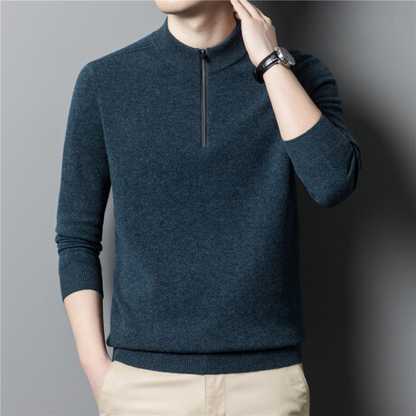 Lawrence Merino Wool Sweater // Aqua Blue (S)