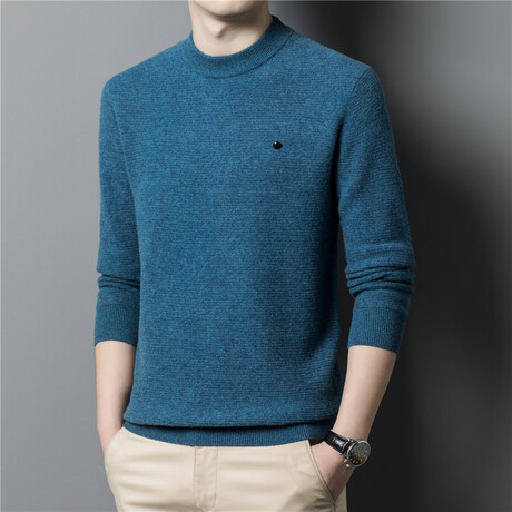 057 Crewneck Merino Wool Sweater // Blue (S)