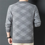 007 Crewneck Merino Wool Checkered Sweater // Gray (M)